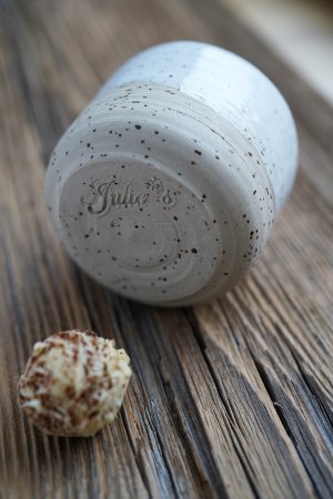 handgetöpferter weiß creme Keramik Mocca Espresso/Kaffee Becher